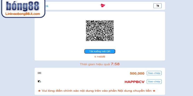 Bong 88 cung cấp hệ thống thanh toán đa dạng rất tiện lợi
