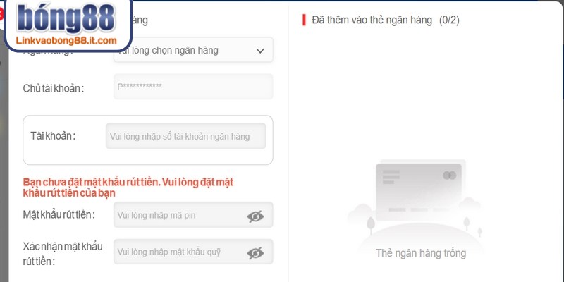 Để thực hiện lệnh rút tiền, số dư trong tài khoản phải đáp ứng đủ